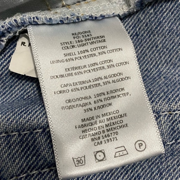 RE/DONE 70s High Rise Denim Shorts Light Vintage Size 29 Blue Jean Short - Picture 5 of 7